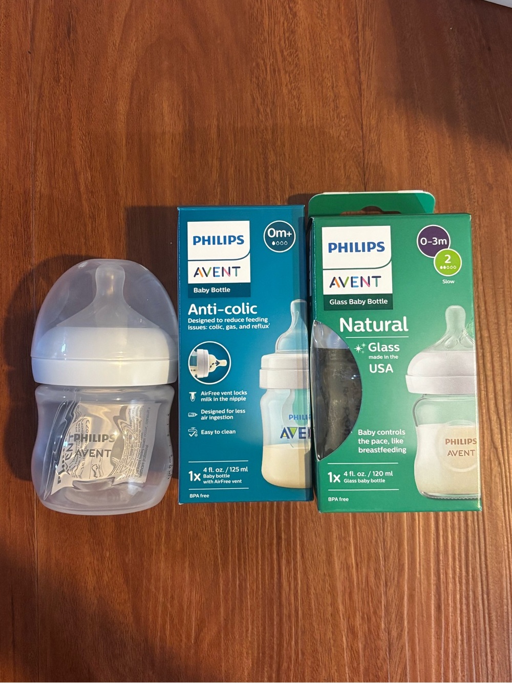 Three New Philips AVENT Baby Bottles